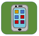 Outline of a smart phone with box-shaped apps