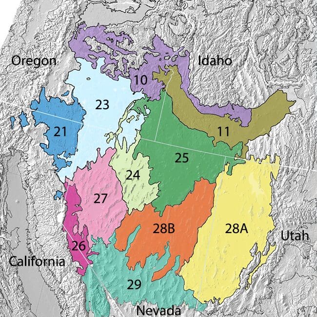 Major Land Resource Areas of the Great Basin